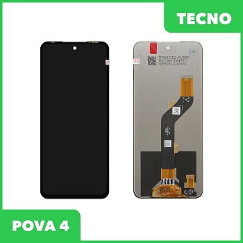 LCD дисплей для Tecno POVA 4 в сборе с тачскрином, 100% оригинал (черный)